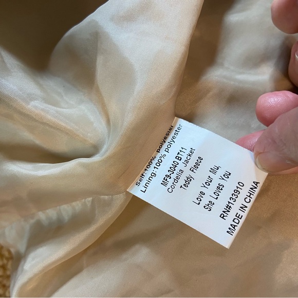 Show Me Your MuMu Cordelia Fleece Teddy Jacket Coat XSmall Oversized Tan Beige - Picture 13 of 16